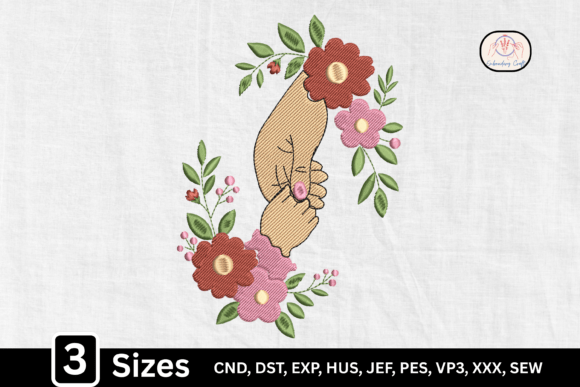 Boho Botanical Floral Hand for Boutique Apparel