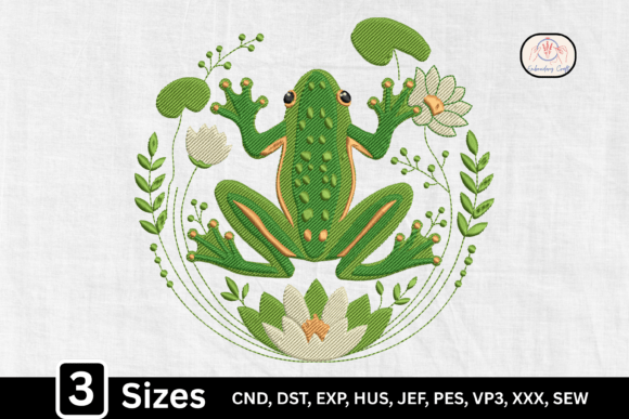 Cute Pond Animal Floral Frog for Boutique Apparel