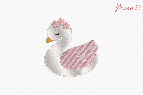 Cute Swan with Flowers Baby Nursery