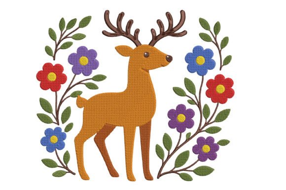 Floral Deer Embroidery Design Review for Holiday Products