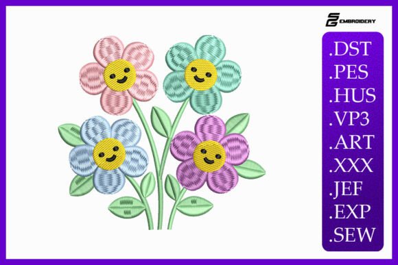 Happy Smiley Flowers Spring