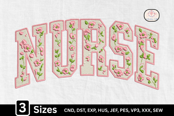 Pink Flower Medical Nurse Embroidery Review