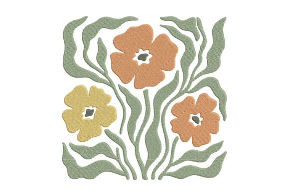 Poppy Flowers Embroidery Design