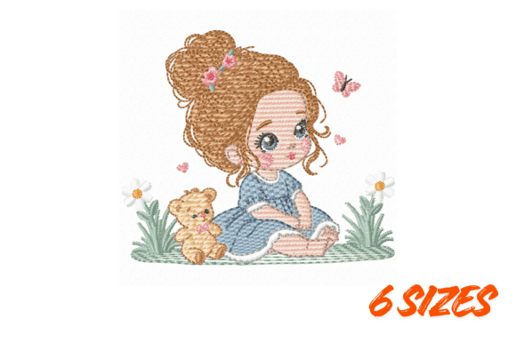 Sweet Girl Embroidery with Teddy Bear: A Designer's Review
