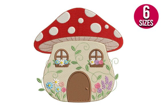 Whimsical Floral Mushroom House: An Embroidery Deep Dive