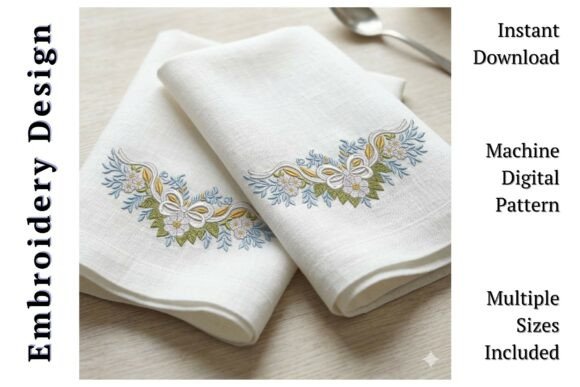 White Floral Bow Swag Review for Embroidered Gifts